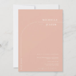 Invitación Foto Boho | Boda de Letra de Caligrafía Minimalist