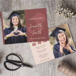 Invitación Foto Boho Roja