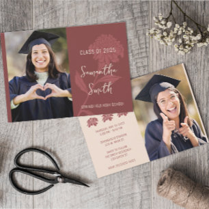 Invitación Foto Boho Roja