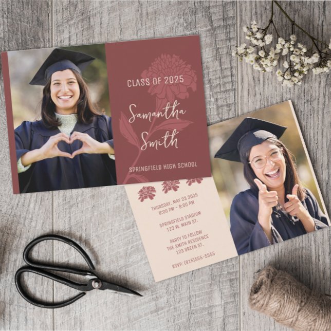 Invitación Foto Boho Roja (Subido por el creador)