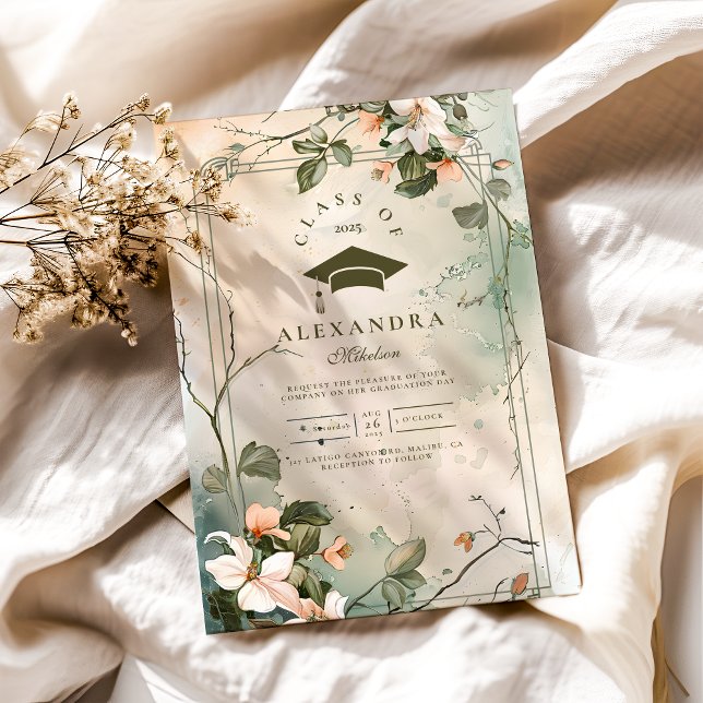 Invitación Foto Boho Wildflower Graduation Party (Subido por el creador)