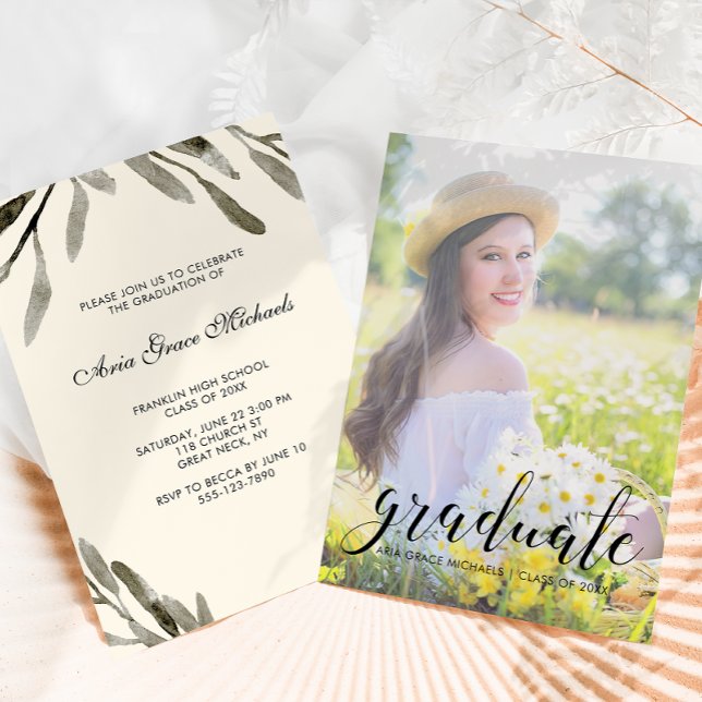 Invitación Foto Bonito del Partido de Graduación Botánica (Subido por el creador)