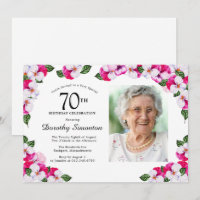 Foto Bonito Magenta Rosa Blanco 70 Cumpleaños