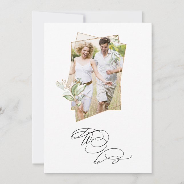 Invitación *~* FOTO botánica AR6 RSVP + Boda QR (Anverso)