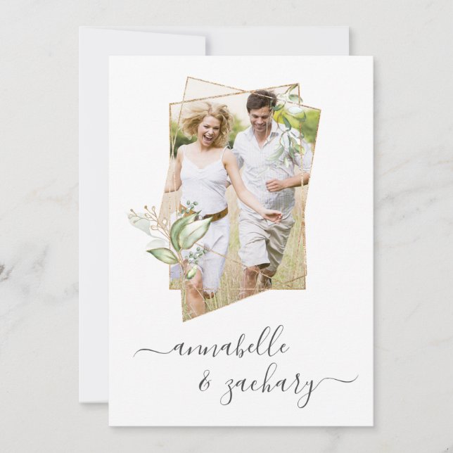 Invitación *~* FOTO Botánica + RSVP + QR AR AR6 Boda Invi (Anverso)