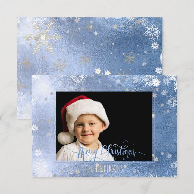 Invitación Foto/caligrafía de vacaciones de Navidades de PixD (Anverso / Reverso)