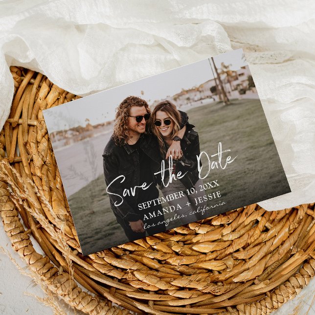 Invitación Foto - Caligrafía Horizontal Save the Date V2 (Subido por el creador)