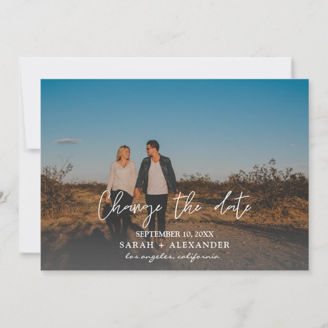 Invitación Foto - Cambio horizontal de fecha (Anverso)