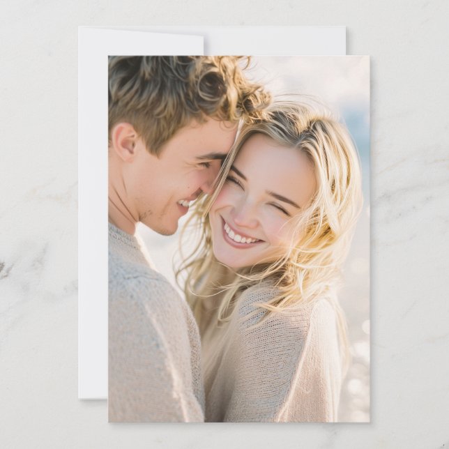 Invitación Foto Cándida Beige Alegre (Anverso)