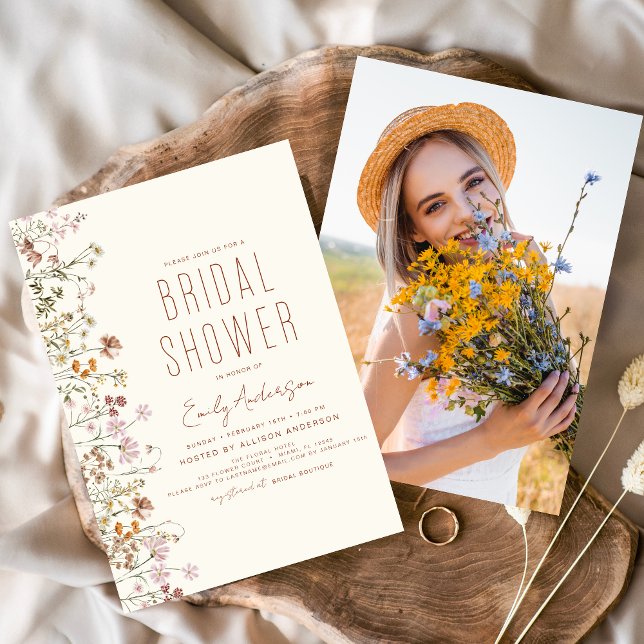 Invitación Foto caprichosa de la ducha de flores silvestres (Subido por el creador)