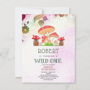 Invitación Foto caprichosa de personalizado hongo primer cump