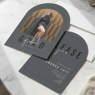 Invitación Foto Carbón Graduación Arquitectura Moderna