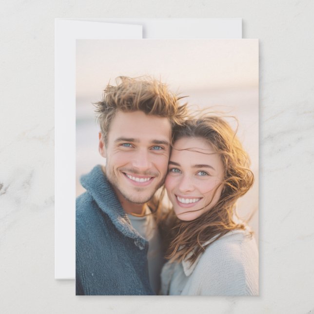 Invitación Foto Casual Azul Alegre (Anverso)