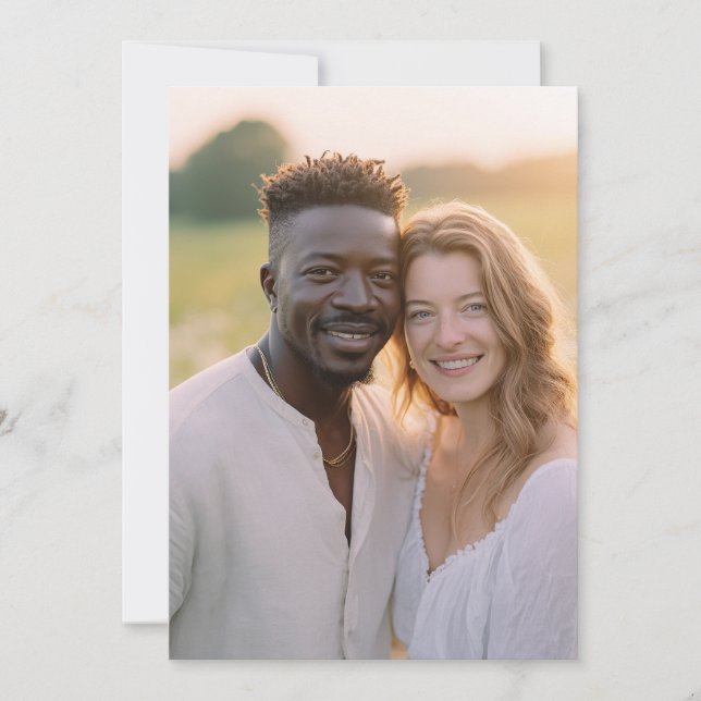 Invitación Foto Casual Neutral Alegre (Anverso)