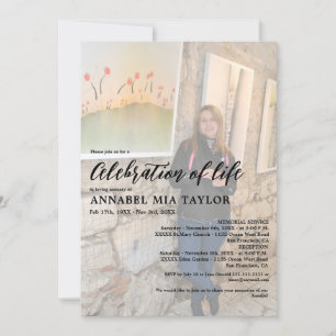 Invitación Foto Celebración de la vida Monumento al Funeral