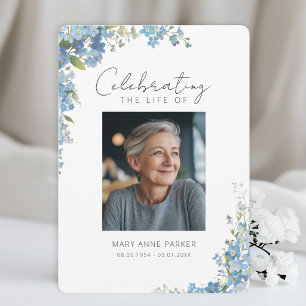 Invitación Foto "Celebración de la Vida" No me Olvides