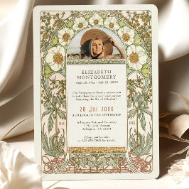 Invitación Foto Celebración de la vida por Alphonse Mucha