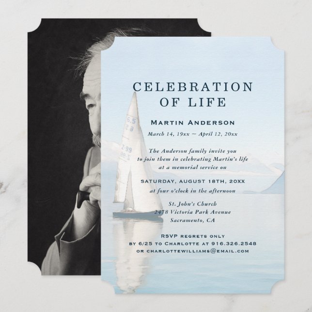 Invitación Foto: Celebración de la vida por la navegación náu (Anverso / Reverso)