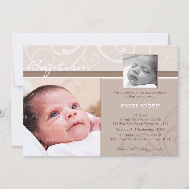 Invitación FOTO CHRISTENING INVITA :: caridad 1L (Anverso)