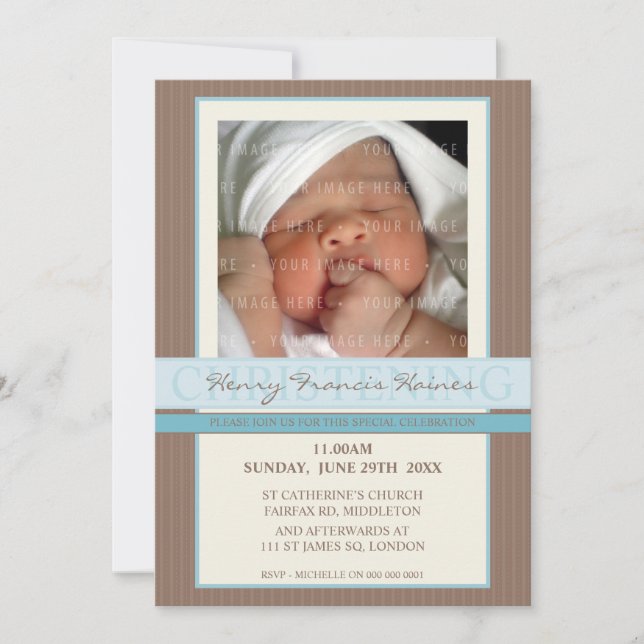 Invitación FOTO CHRISTENING INVITA : elegancia 1 (Anverso)