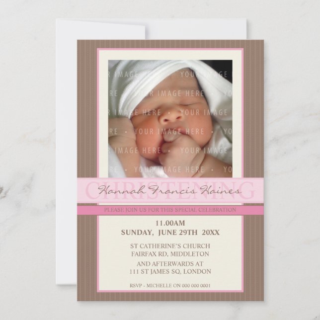 Invitación FOTO CHRISTENING INVITA :: elegancia 2P (Anverso)