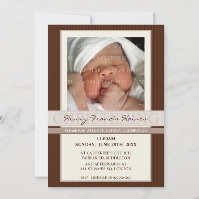 Invitación FOTO CHRISTENING INVITA :: elegancia 6P (Anverso)