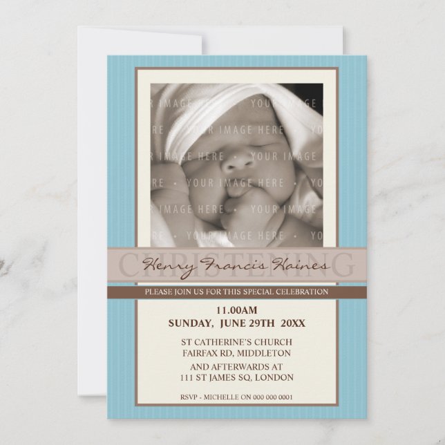 Invitación FOTO CHRISTENING INVITA :: elegancia 8P (Anverso)