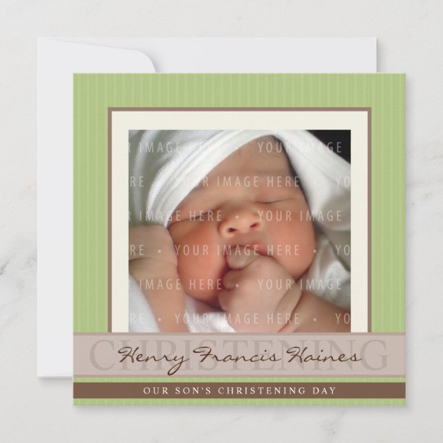 Invitación FOTO CHRISTENING INVITA :: elegancia 9SQ (Anverso)