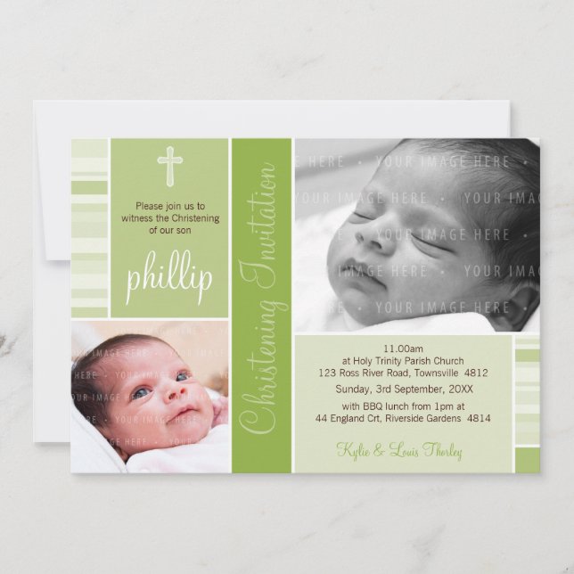 Invitación FOTO CHRISTENING INVITA :: esencia 1P (Anverso)