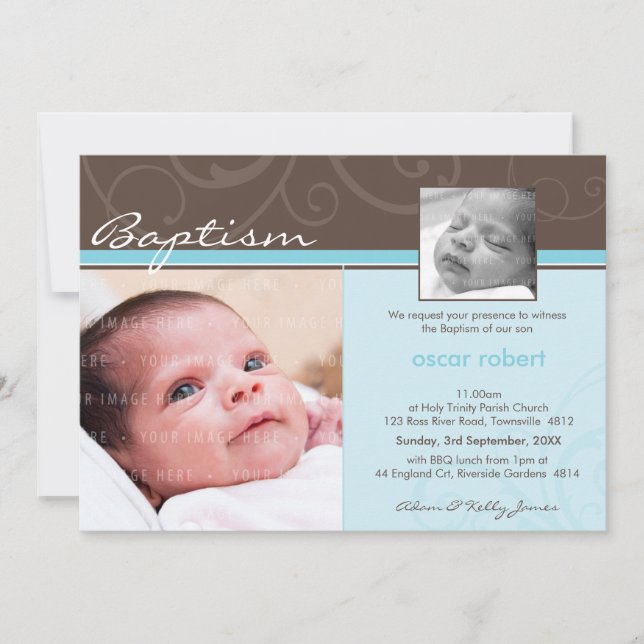 Invitación FOTO CHRISTENING INVITA :: organización benéfica 4 (Anverso)