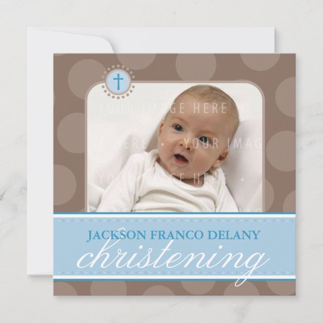 Invitación FOTO CHRISTENING INVITA :: polkadot 2SQ (Anverso)