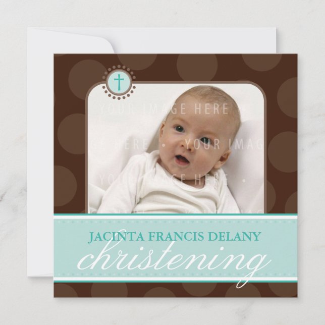 Invitación FOTO CHRISTENING INVITA :: polkadot 5SQ (Anverso)