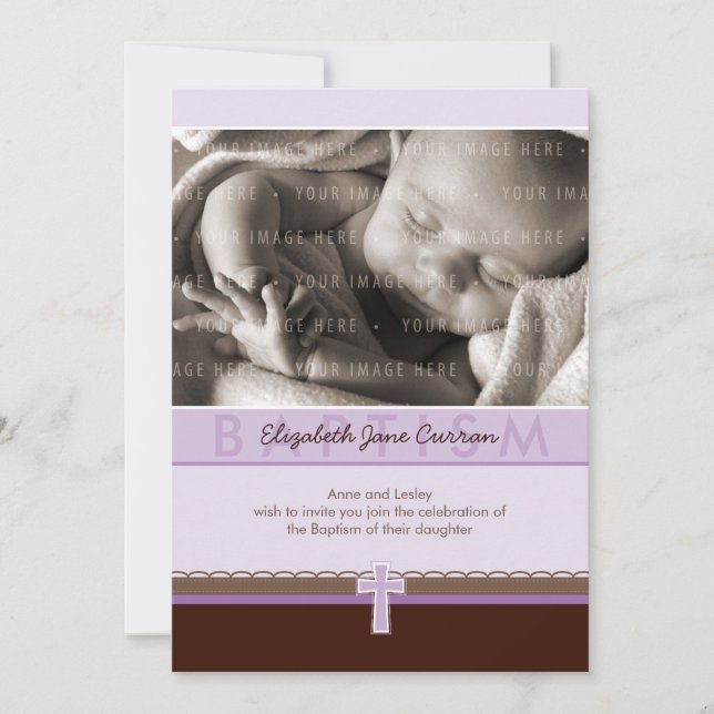 Invitación FOTO CHRISTENING INVITA : puro 1 P (Anverso)