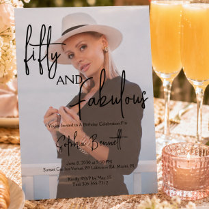 Invitación Foto cincuenta y fabuloso cumpleaños 50