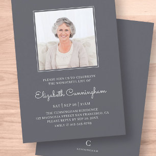 Invitación Foto clásica de la celebración del funeral de la v