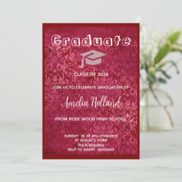 Invitación Foto clásica de oro y magenta