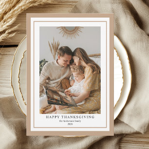 Invitación Foto clásica feliz de la familia de Acción de Grac