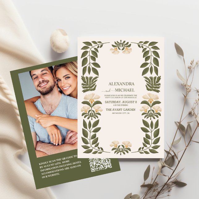 Invitación Foto Código QR Flores silvestres Boda Jardín Botán (Subido por el creador)