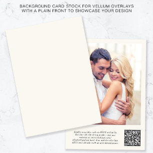 Invitación Foto Código QR Fondo de crema de código Vellum Ove