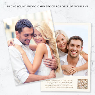 Invitación Foto Código QR Fondo de crema de oro Superposición