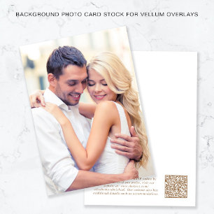 Invitación Foto Código QR Fondo de oro blanco Superposición d