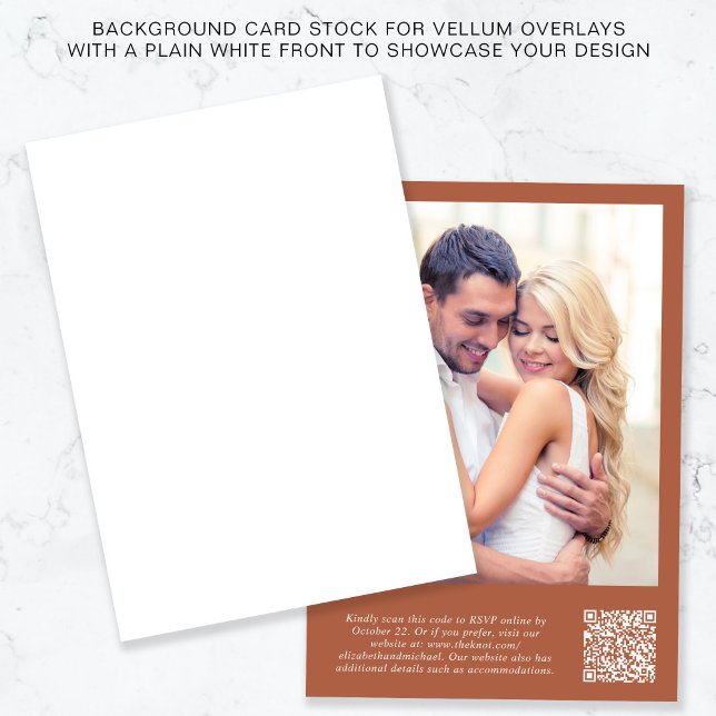 Invitación Foto Código QR Fondo de Terracota Superposición de (Subido por el creador)