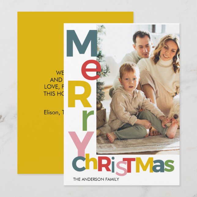 Invitación Foto Colorida Feliz Navidad (Anverso / Reverso)