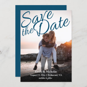 Invitación Foto completa con 3 en Back Save the Date