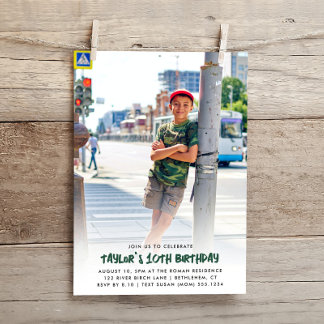 Invitación Foto completa personalizada cualquier cumpleaños m