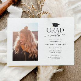 Invitación Foto con guión moderno en blanco y negro