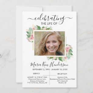 Invitación Foto conmemorativa del funeral de los rosas