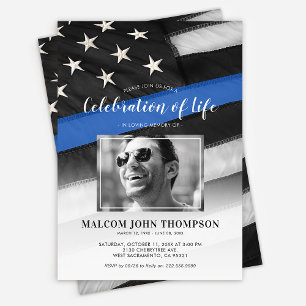 Invitación Foto conmemorativa del funeral de policía