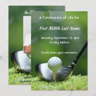 Invitación Foto conmemorativa golfista campo de golf golf