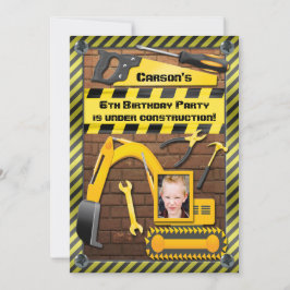 Invitación Foto Construcción Herramientas para fiestas de cum